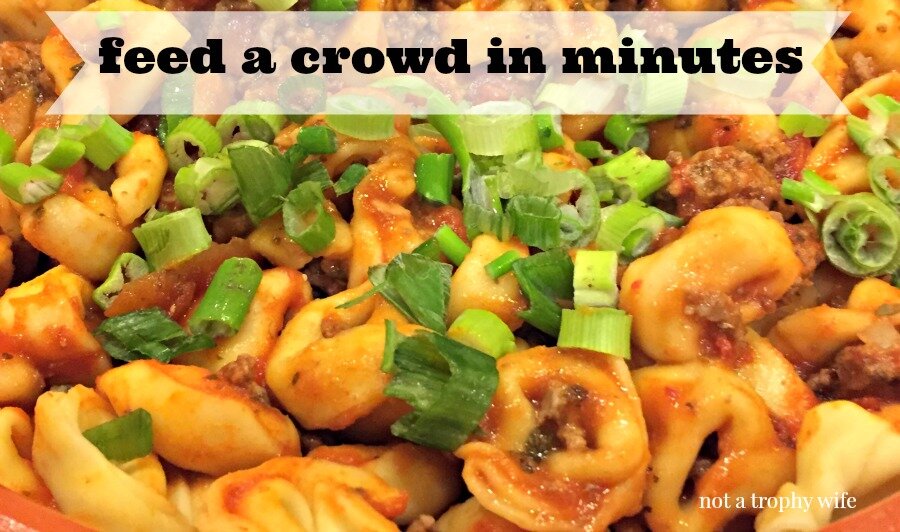 Tortellini Skillet Dish is my go to dinner for a crowd of teens!
